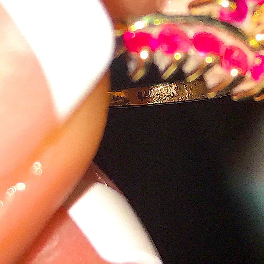 14kt yellow gold Ruby &1/4 Ct Diamond Ring - Picture 7 of 9